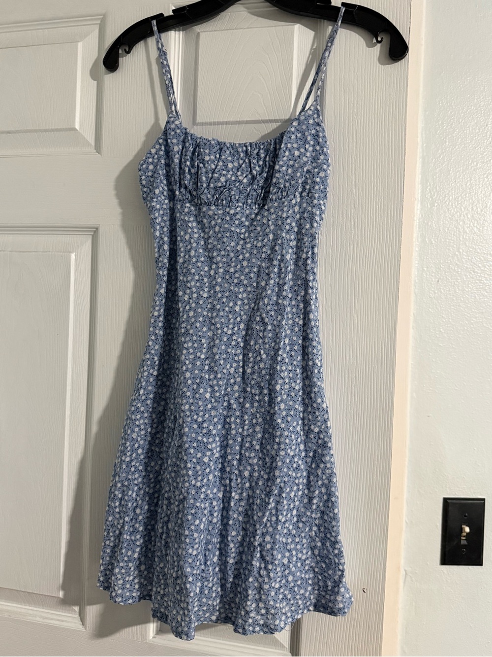Princess Polly Blue Floral Mini Slip Dress with White Daisies